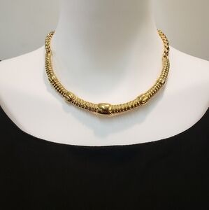 VINTAGE Statement Gold Tone Collar Necklace